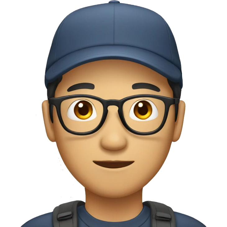 asian male with cap and glasses without moustache emoji