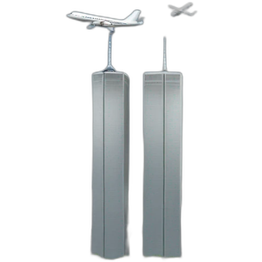 twin tower with a plane emoji