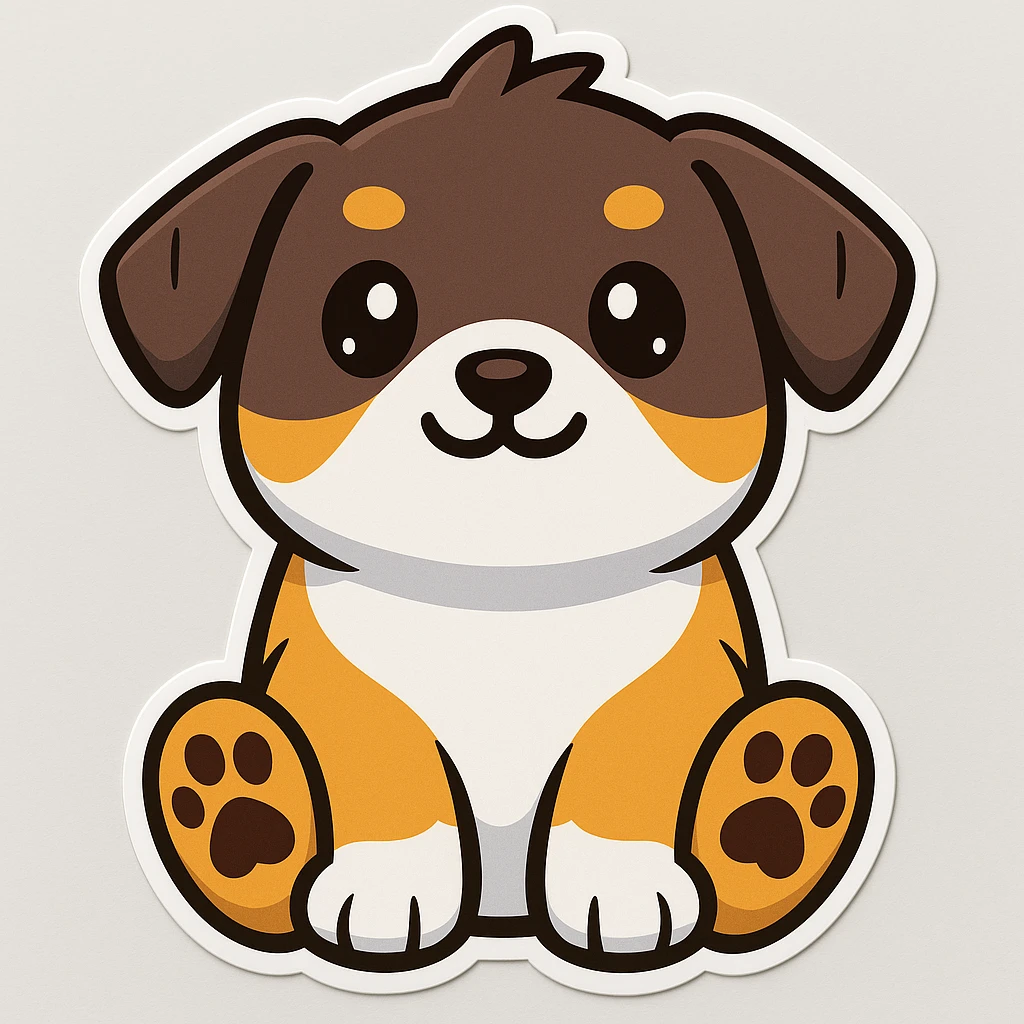 Make the paw print dark brown in cartoonish stickers emoji