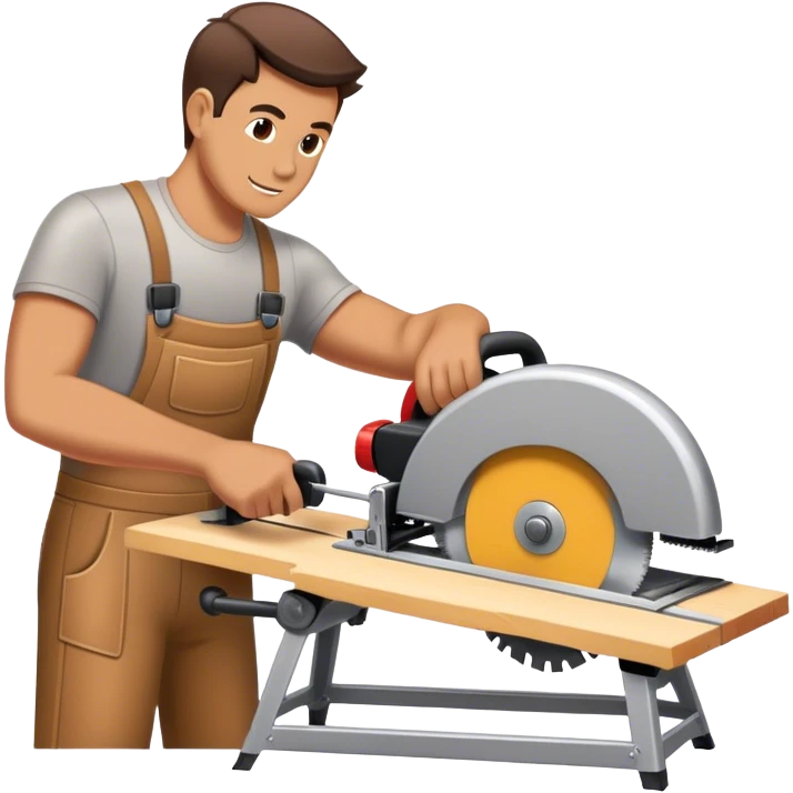 man using a tracksaw emoji