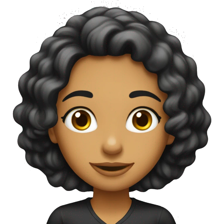 Chica de cabello largo negro ondulado  emoji