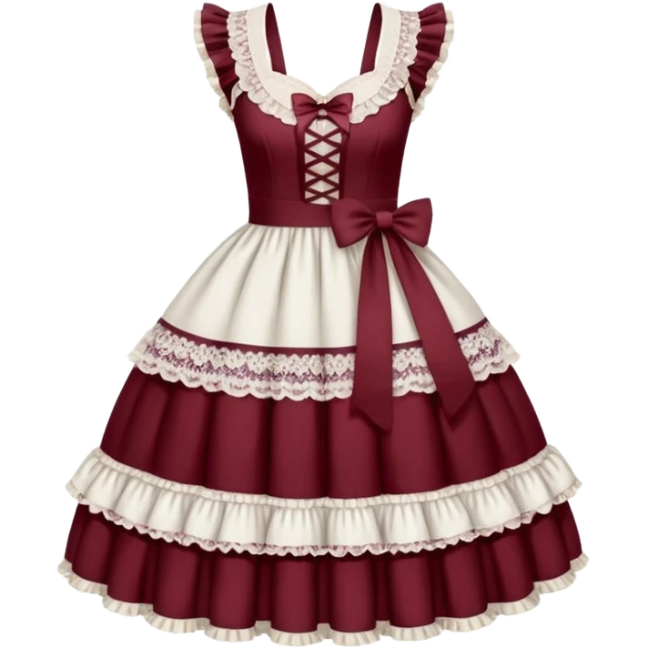 Lolita dress, white and burgyndy emoji