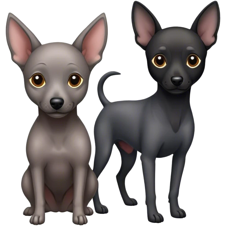 2 xoloitzcuintle dogs emoji