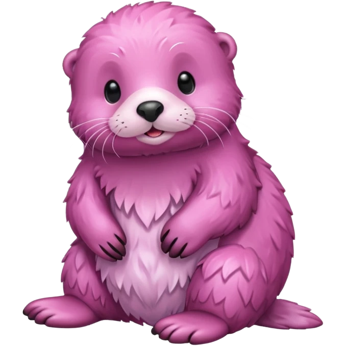pink cute sea otter full body emoji
