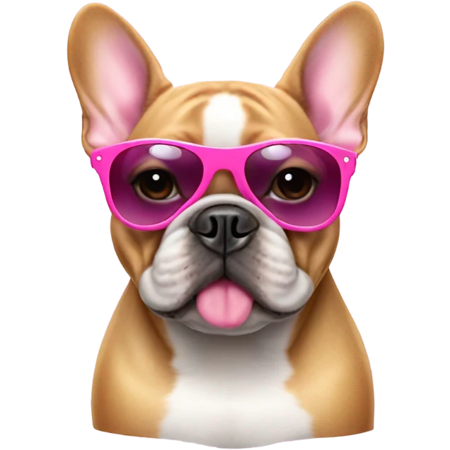 Frenchie with pink sunglasses  emoji