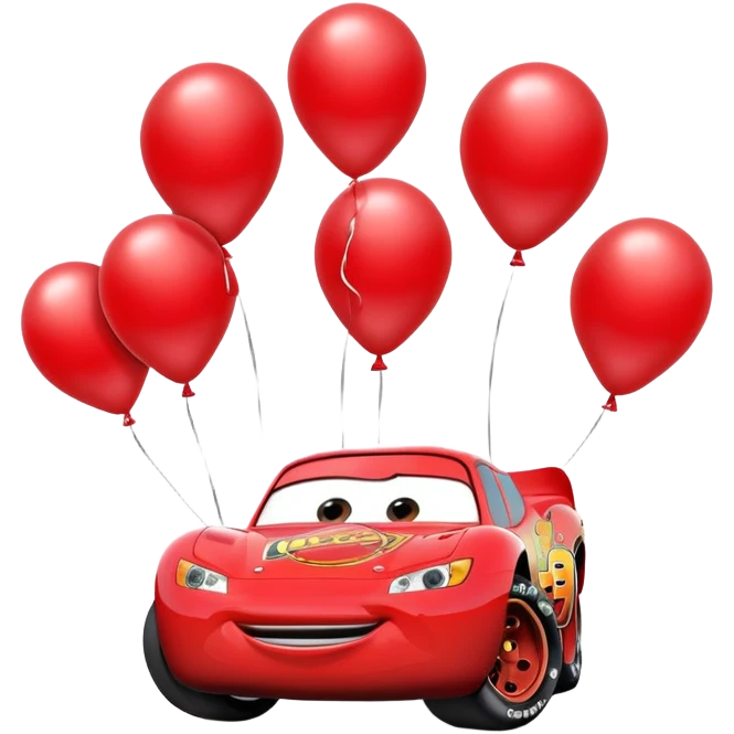 молния маквин с воздушными шариками emoji