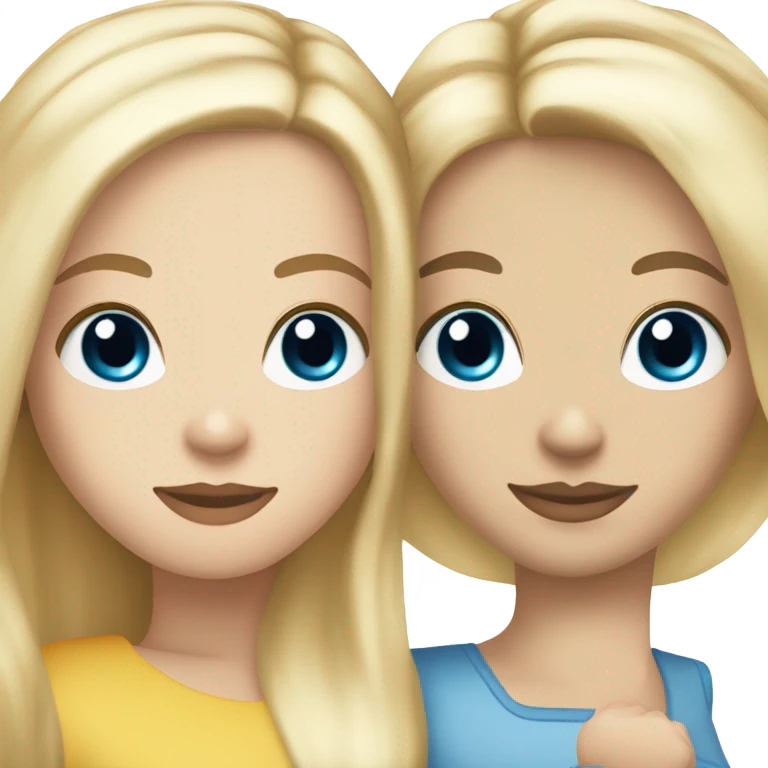 Blonde hair blue eyed white girl holding hands with brunette white girl emoji