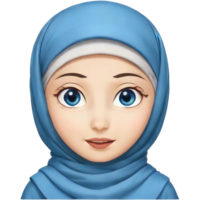 Turkish beautiful finish Konya girl blue eyes with hijab and islamic dress she’s Winking Face emoji