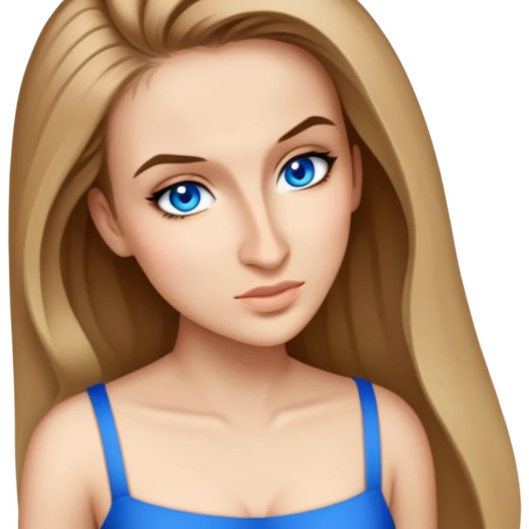 female, wearing a dress, long dark-blonde hair emoji