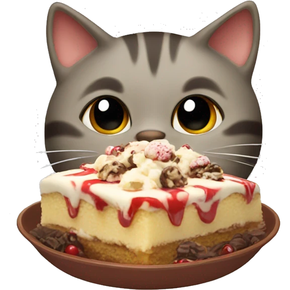 Cat eating a buckeye dessert emoji