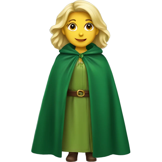 Blonde woman wearing green cloak emoji