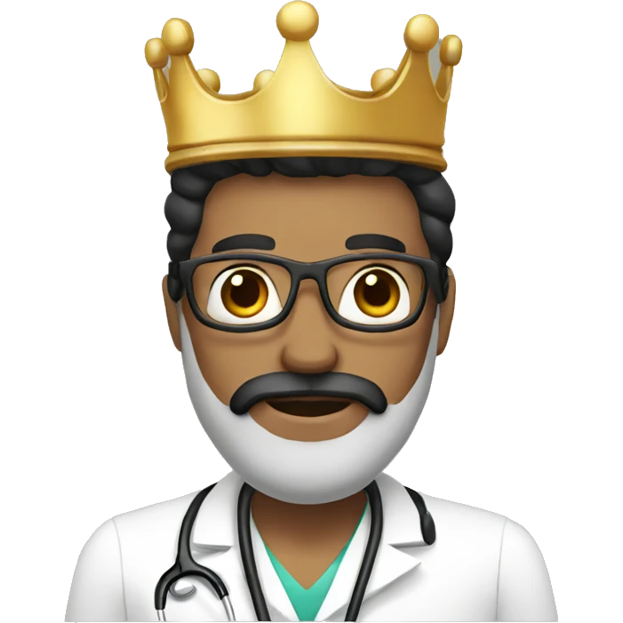 doctor with a crown and black beard emoji