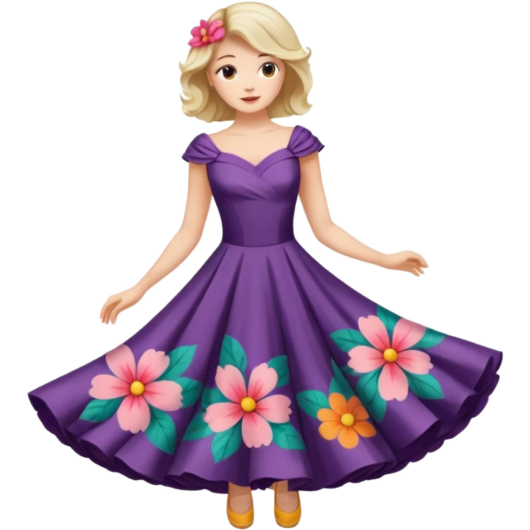 Woman Twirl occasion circle dress emoji