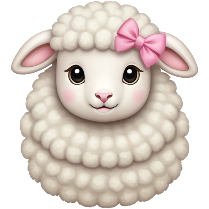 lamb with dainty pink bow emoji
