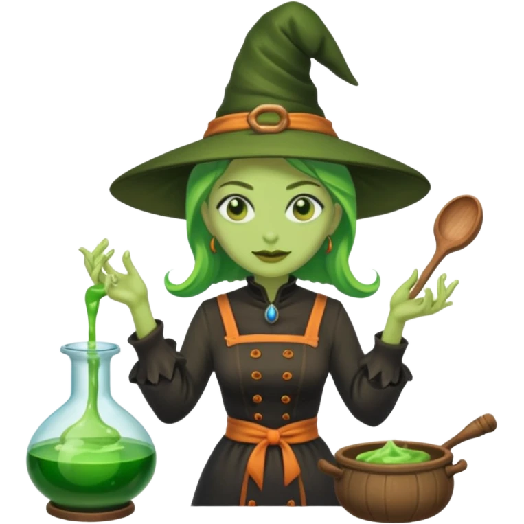green witch cooking potion emoji