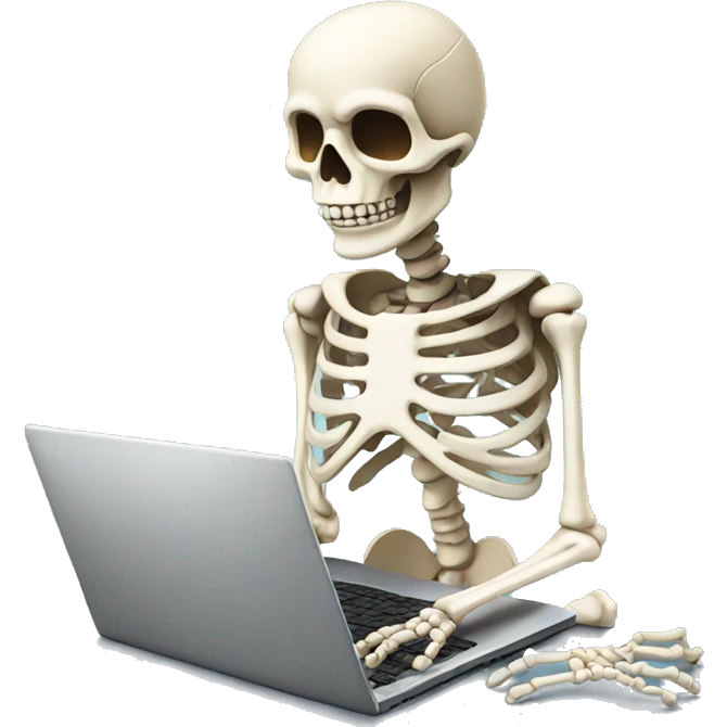 Skeleton on laptop emoji
