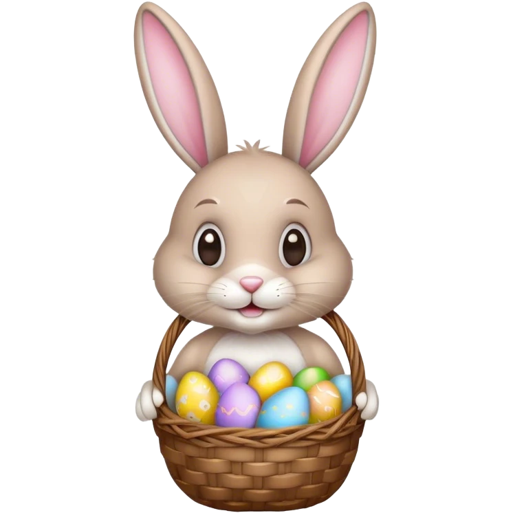 easter bunny with egg basket emoji