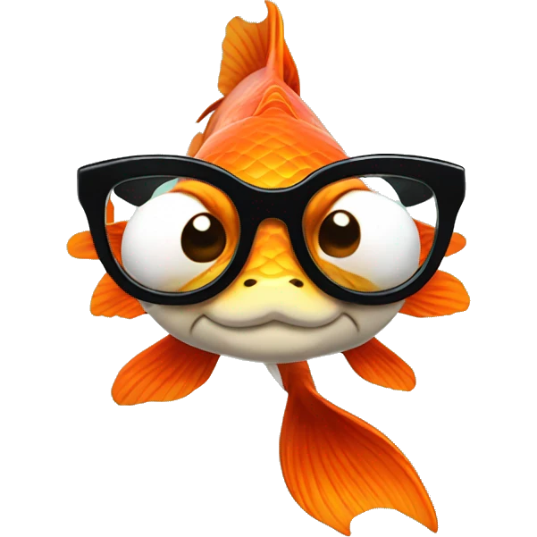 Koi fish with glasses emoji
