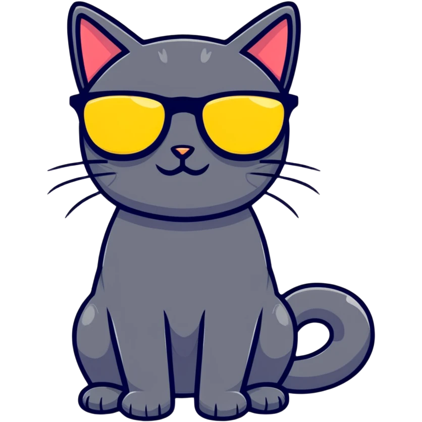 black cat wearing sunglasses emoji