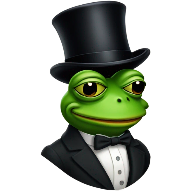 pepe wearing a tophat emoji