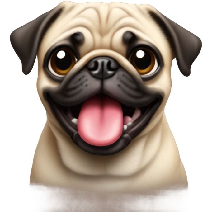 Pug with tongue out  emoji
