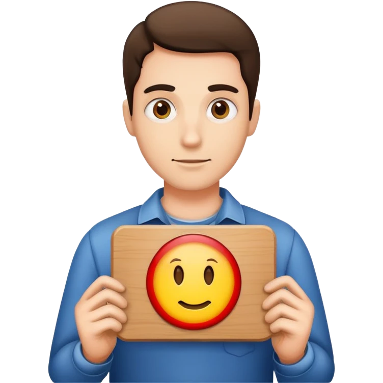 a guy holding a sign saying emp  emoji