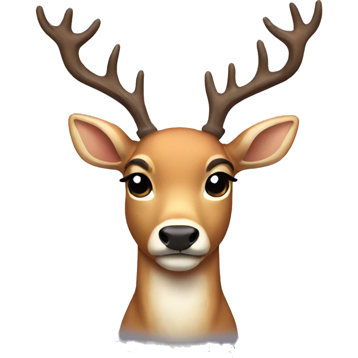 Sweaty deer with white bow emoji