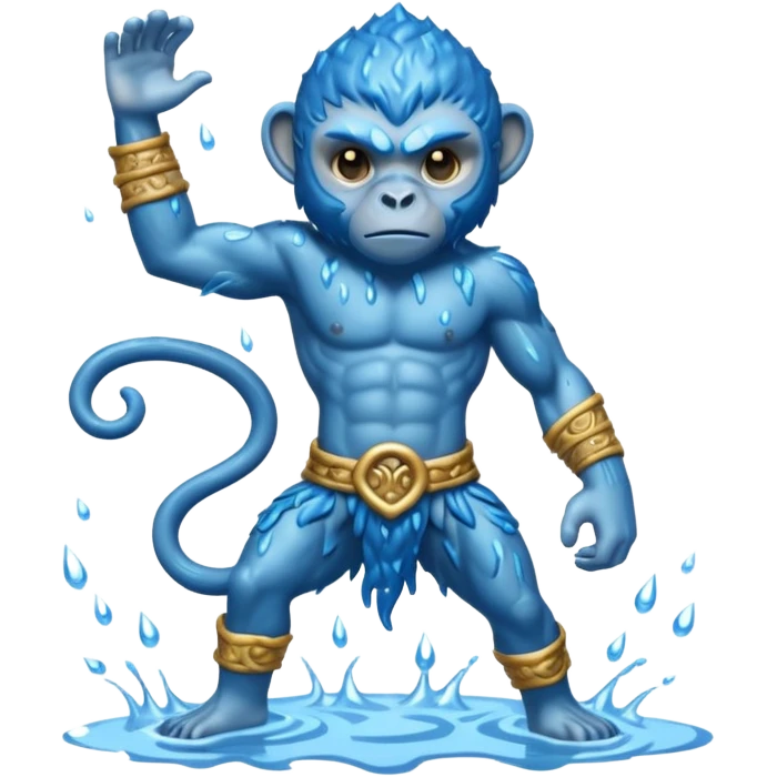 water elemental monkey warior water particles emoji
