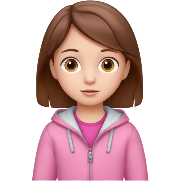 little kid girl, brown hair, pink clothes emoji