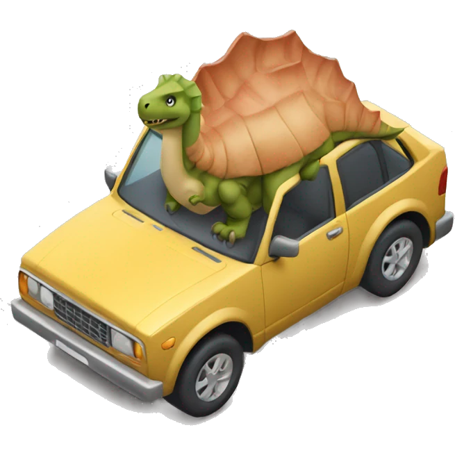 Dinosaur drive car emoji