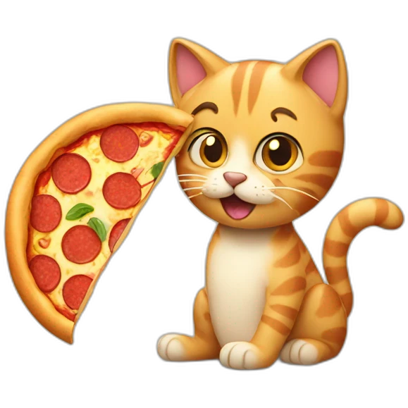 cat eating pizza emoji