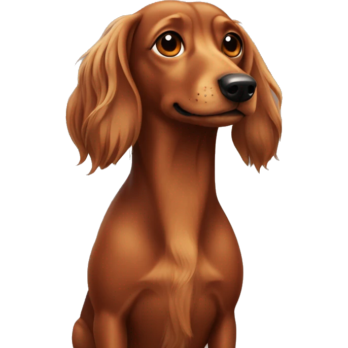 Long haired brown weenie dog  emoji