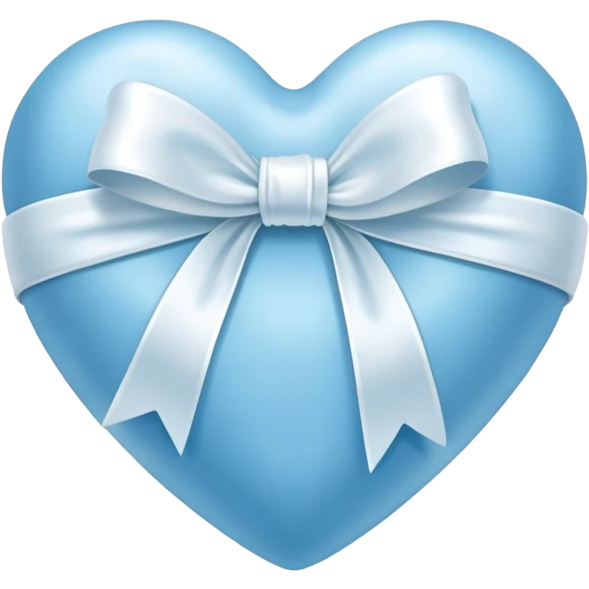 Light blue heart with wrapped white bow emoji