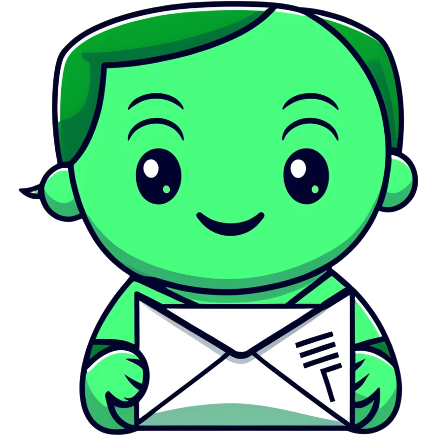 Maya hieroglyphic smile face - receiving a letter, perfect geometric lines, ONLY white and deep green colors, no other colors, flat design, clear messaging symbolism emoji