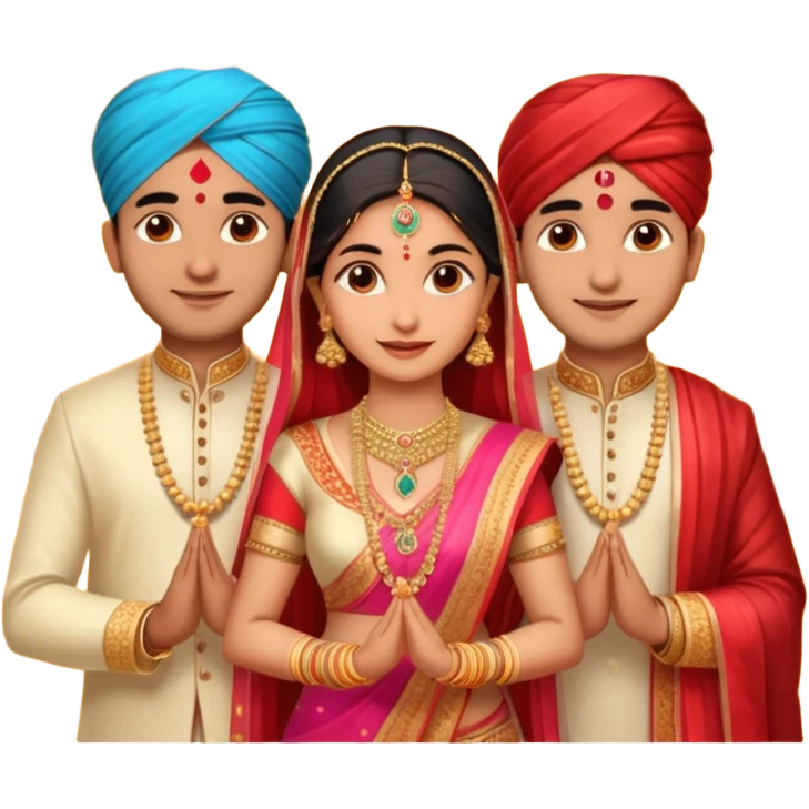 Indian wedding 2 couples  emoji