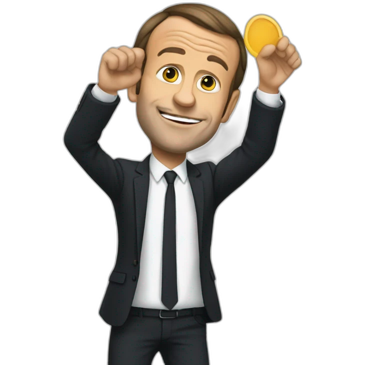 Macron qui fait un dab emoji