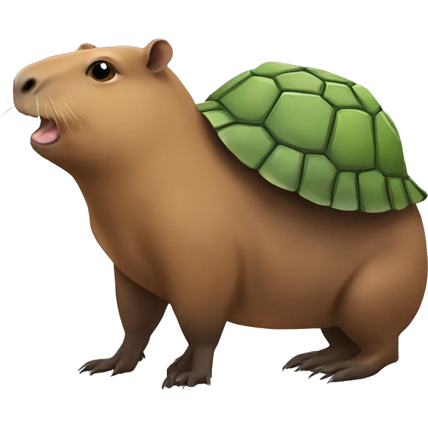 Capybara rising a tortoise  emoji