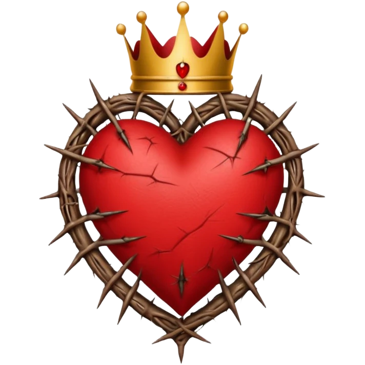 Create heart shape and in the vertical midway create that crown thonrs like in the Jesus head  emoji