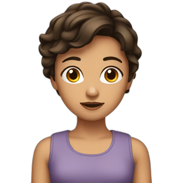 Fille brune emoji