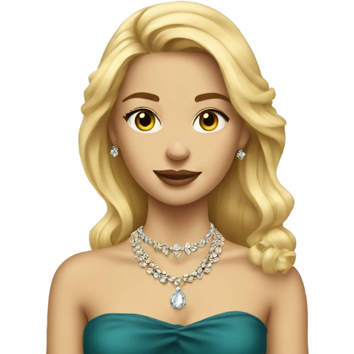blonde girl portrait with jewelry emoji