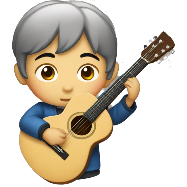 Korean boy with guitar emoji