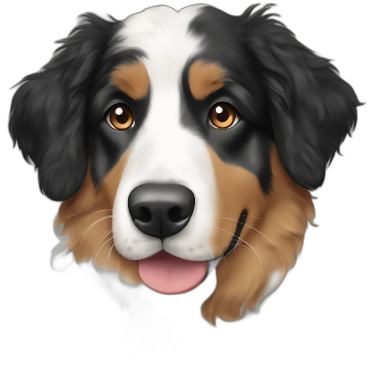 Black and white Australian shepherd with her best friend the tan goldendoodle emoji
