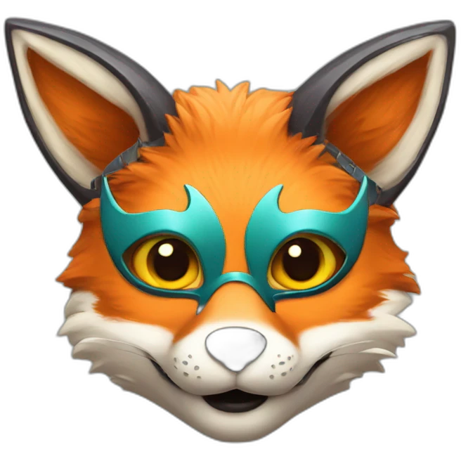 Fox with a carnival mask emoji