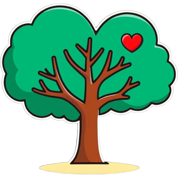 tree with a heart emoji