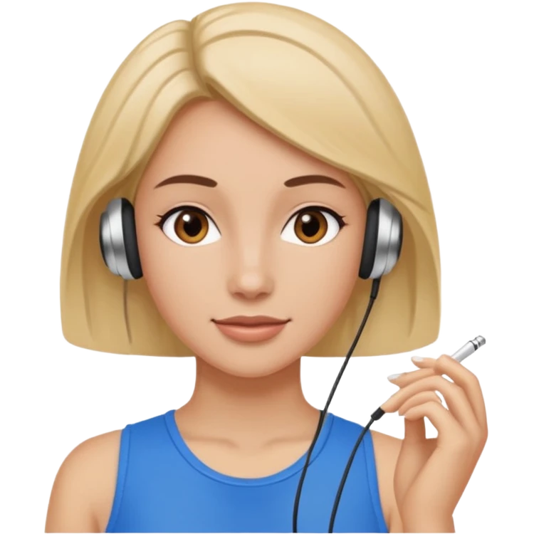 woman with ear buds emoji