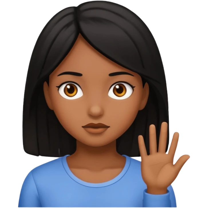crea una chica morena con cabello negro  emoji