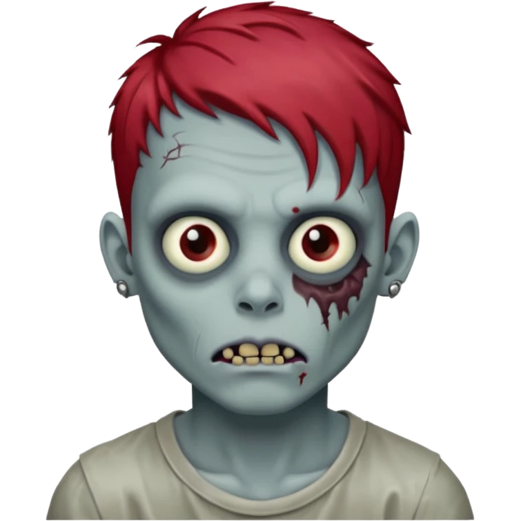 Zombie boy red hair two nose piercing emoji
