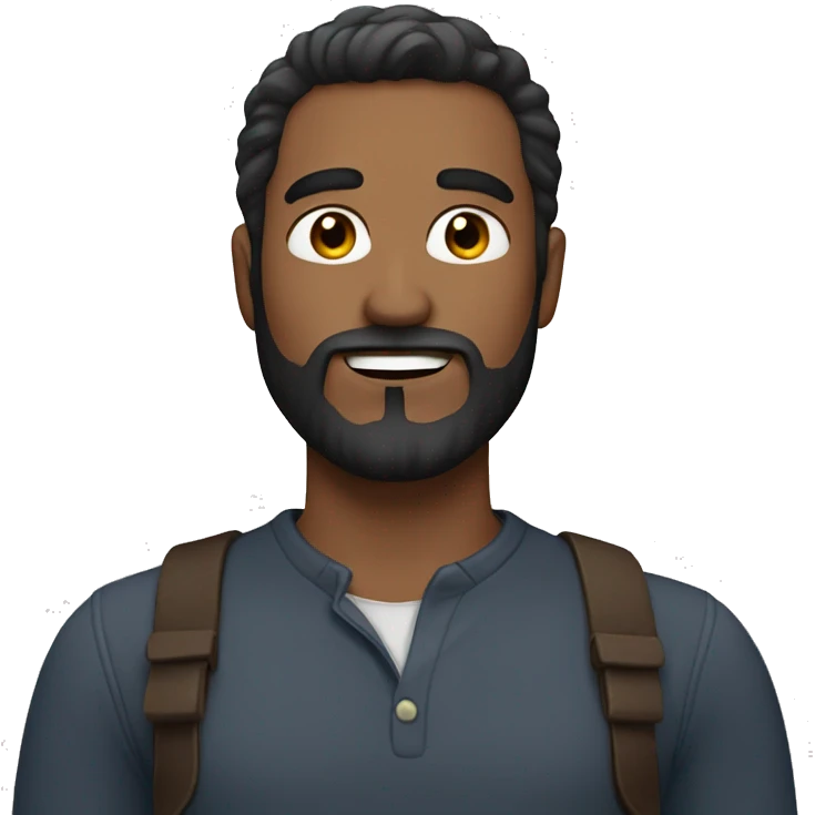 brunete man with beard emoji