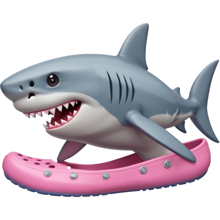 Shark in pink crocs emoji