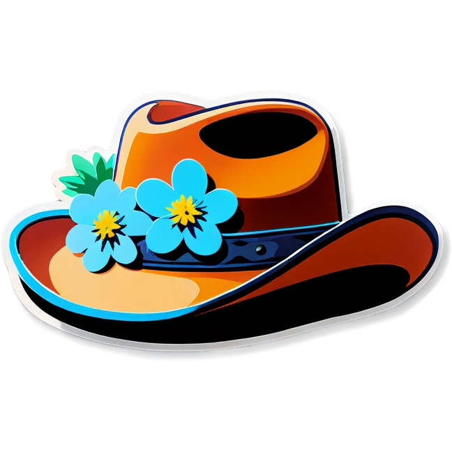 Cowboy hat with flowers on it emoji